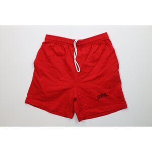 Vtg 90s Riddell Football Mens Medium Spell Out Above Knee Shorts Red Cotton USA